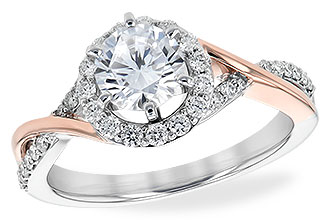 B244-25658: LDS SEMI DIA RG .31 TW (WG RG/ROSE TRIM)