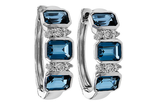 B329-65703: EARRINGS 1.37 TW LONDON BLUE TOPAZ 1.48 TGW