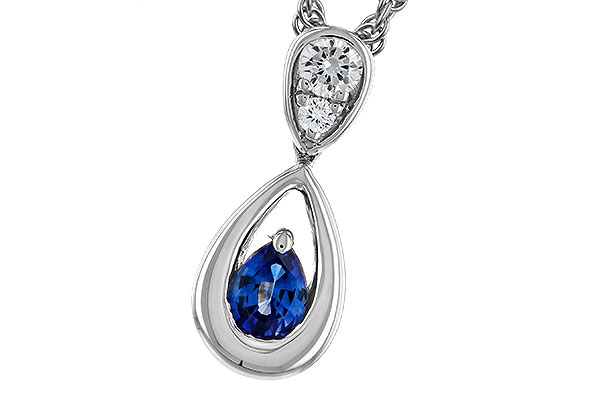 B329-66594: NECKLACE .21 SAPPHIRE .27 TGW (4x3 SAPP)