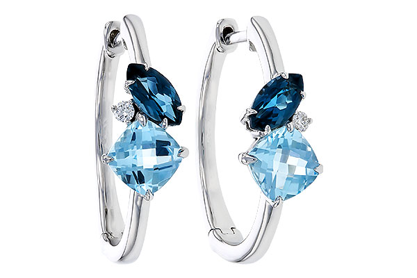 B329-67458: EARRINGS 1.82 TW BLUE TOPAZ 1.86 TGW