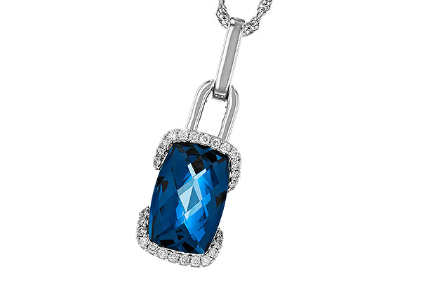 F329-72030: NECK 3.75 LONDON BLUE TOPAZ 3.90 TGW (12x8MM LBT)