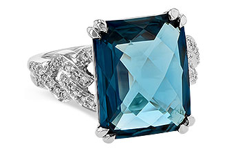 K245-09339: LDS RG 9.40 LONDON BLUE TOPAZ 9.60 TGW (15x12MM)