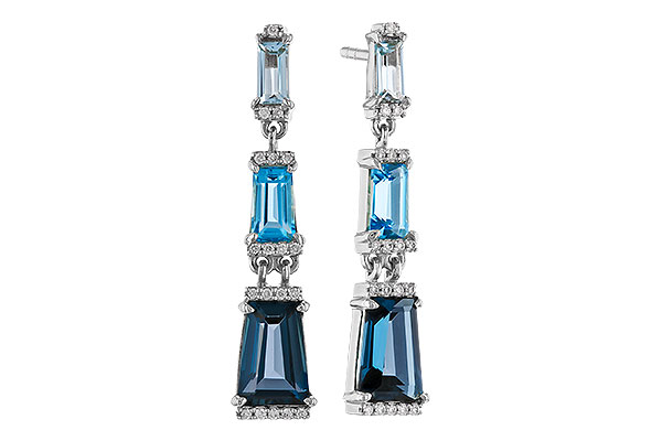 K329-67484: EARRINGS 2.55 BLUE TOPAZ 2.62 TGW