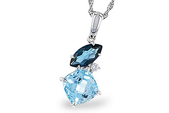 M329-67457: NECKLACE 2.37 TW BLUE TOPAZ 2.40 TGW